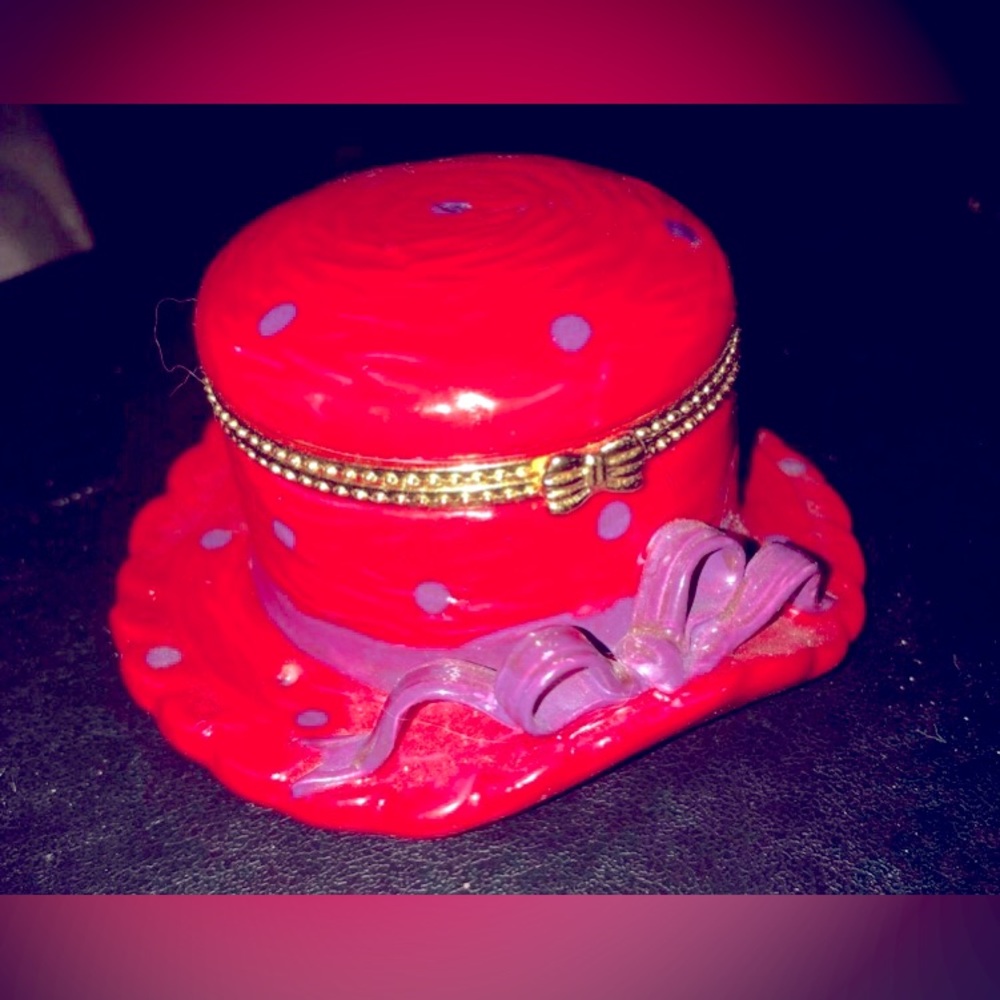 Red Hat Society Vintage Ceramic Trinket Box